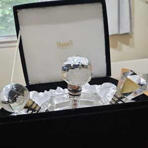 Vintage‎  3 CRYSTAL Wine Stoppers  Shannon Italy By Godinger  with box